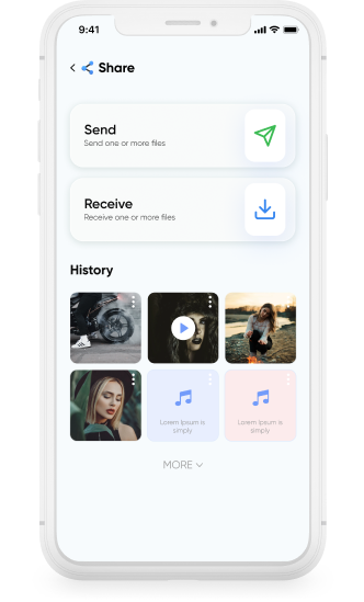 Share files between devices nearby or across networks.