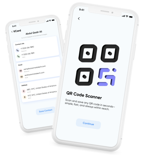 QR Scanner hero image showing Smart Transfer scanning QR codes and accessing information instantly.
