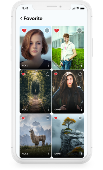Storage Manager favorites and quick access screen for important files and photos.